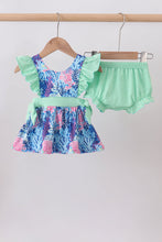 Blue marine creature print ruffle bloomer set - ARIA KIDS
