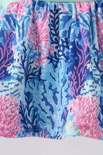 Blue marine creature print ruffle bloomer set - ARIA KIDS