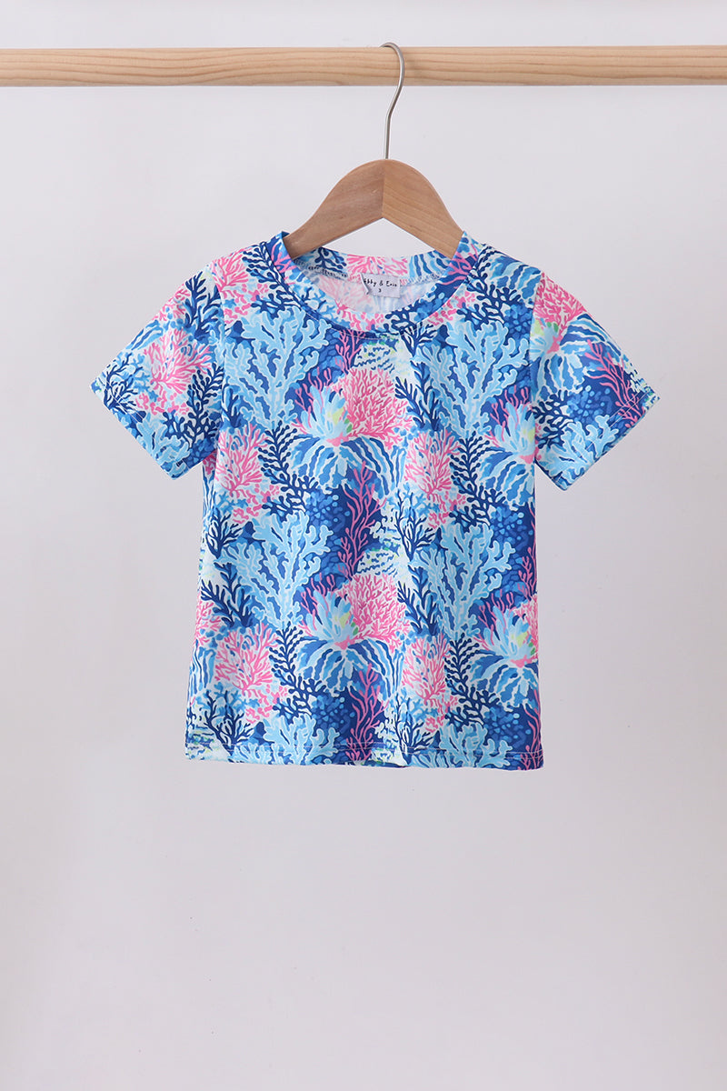 Blue marine creature print top - ARIA KIDS