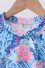 Blue marine creature print top - ARIA KIDS