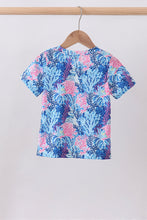 Blue marine creature print top - ARIA KIDS