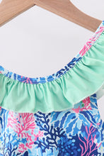 Blue marine creature print swimsuit - ARIA KIDS