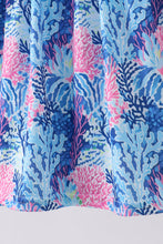 Blue marine creature print ruffle dress - ARIA KIDS