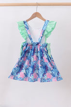 Blue marine creature print ruffle dress - ARIA KIDS