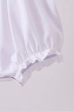White cross smocked ruffle bubble - ARIA KIDS