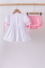 White cross smocked ruffle bloomer set - ARIA KIDS