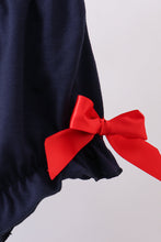 Blue character embroidery gingham bloomer set - ARIA KIDS