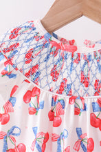 Blue cherry smocked bloomer set - ARIA KIDS