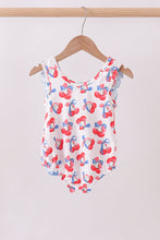 Blue cherry print ruffle swimsuit - ARIA KIDS