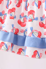 Blue cherry smocked ruffle shorts set - ARIA KIDS