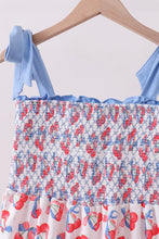 Blue cherry smocked tiered mom&me dress - ARIA KIDS