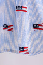 Blue flag embroidery seersucker bloomer set - ARIA KIDS