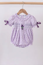 Lavender floral smocked ruffle bubble - ARIA KIDS
