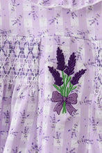 Lavender floral smocked ruffle bubble - ARIA KIDS