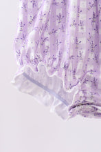Lavender floral smocked ruffle bubble - ARIA KIDS