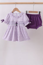 Lavender floral smocked ruffle bloomer set - ARIA KIDS