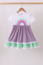 Purple lace rainbow ruffle dress - ARIA KIDS