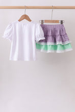 Purple lace rainbow ruffle skorts set - ARIA KIDS