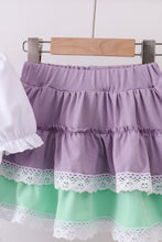 Purple lace rainbow ruffle skorts set - ARIA KIDS