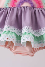 Purple lace rainbow ruffle bubble - ARIA KIDS