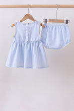 Blue lemon embroidery seersucker bloomer set - ARIA KIDS