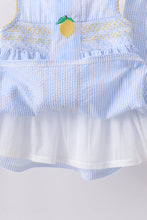 Blue lemon embroidery seersucker bloomer set - ARIA KIDS