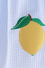 Blue lemon embroidery seersucker dress - ARIA KIDS
