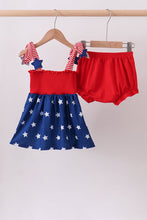Blue star smocked bloomer set - ARIA KIDS