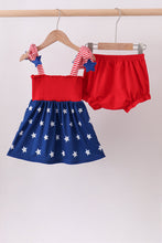 Blue star smocked bloomer set - ARIA KIDS