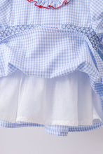 Blue flag smocked ruffle bloomer set - ARIA KIDS