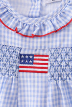 Blue flag smocked ruffle bloomer set - ARIA KIDS