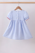 Blue flag smocked ruffle dress - ARIA KIDS