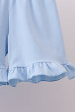 Blue flag smocked ruffle shorts set - ARIA KIDS