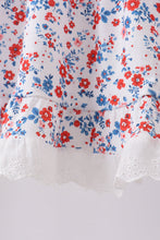Blue floral lace smocked shorts set - ARIA KIDS