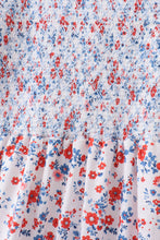 Blue floral smocked dress - ARIA KIDS