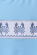 Blue crab embroidery one-piece swimsuit - ARIA KIDS