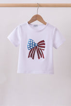 White bow sequin mom&me top - ARIA KIDS