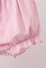 Pink fireworks flag smocked jacquard scalloped ruffle bloomer set - ARIA KIDS