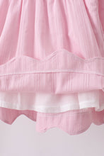 Pink fireworks flag smocked jacquard scalloped ruffle bloomer set - ARIA KIDS