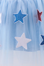 Blue bow star sequin tulle dress - ARIA KIDS