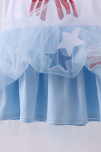 Blue bow star sequin tulle dress - ARIA KIDS