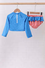 Blue bow sequin 2pc swimsuit - ARIA KIDS