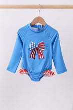 Blue bow sequin rashguard - ARIA KIDS
