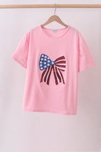 Pink flag bow sequin mom&me top - ARIA KIDS
