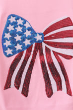 Pink flag bow sequin mom&me top - ARIA KIDS
