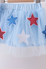 Blue bow star sequin skort set - ARIA KIDS