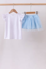 Blue bow star sequin skort set - ARIA KIDS
