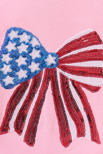 Pink flag bow sequin mom&me top - ARIA KIDS