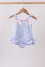 Blue Stripe One-Piece Seersucker Swimsuit - ARIA KIDS