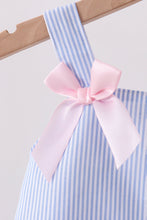 Blue Stripe One-Piece Seersucker Swimsuit - ARIA KIDS